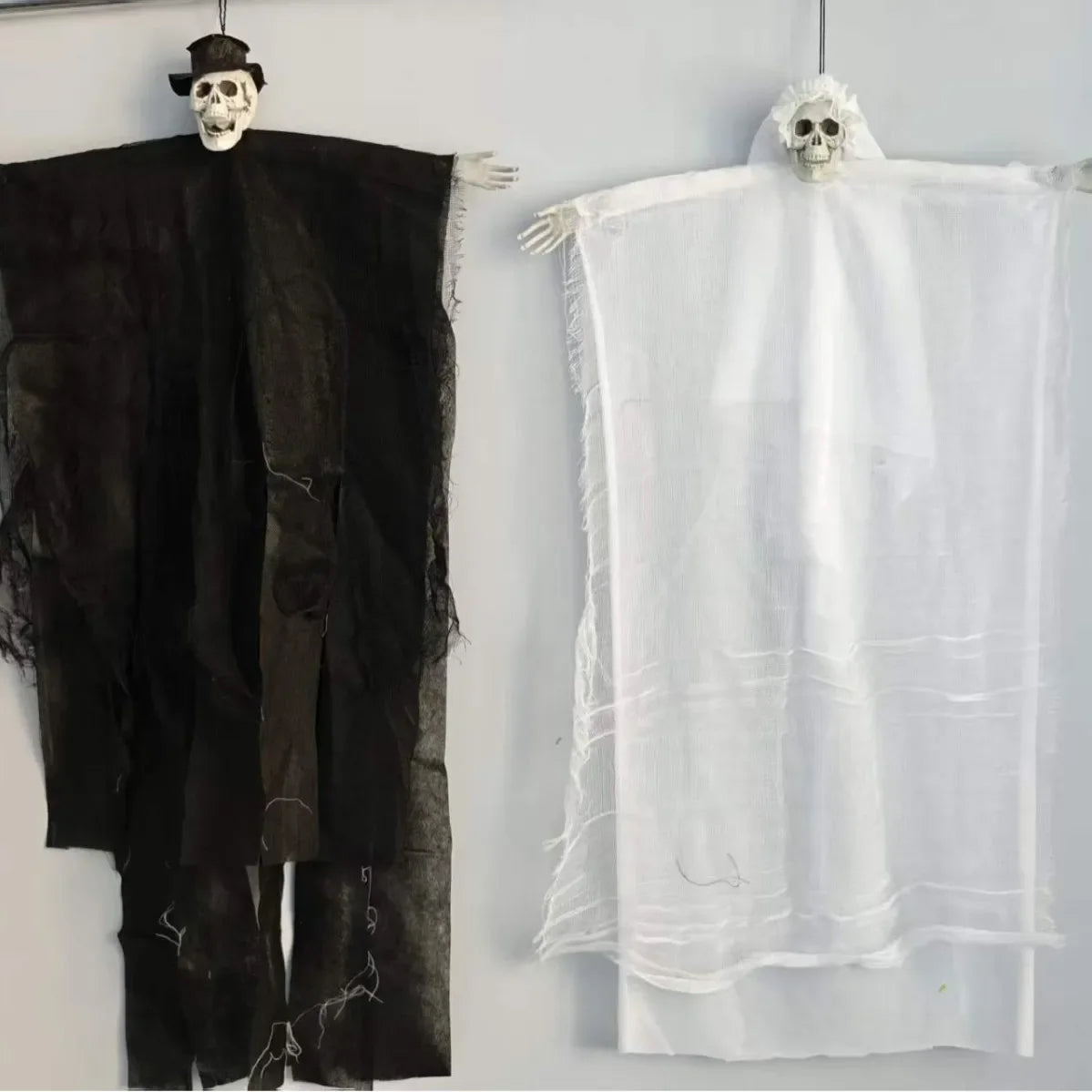 Halloween Spooky Props,Skull Ghost Head&Hanging Ghoul Decor for Haunted House, Bar Scene, Indoor Party Atmosphere Creepy Decor