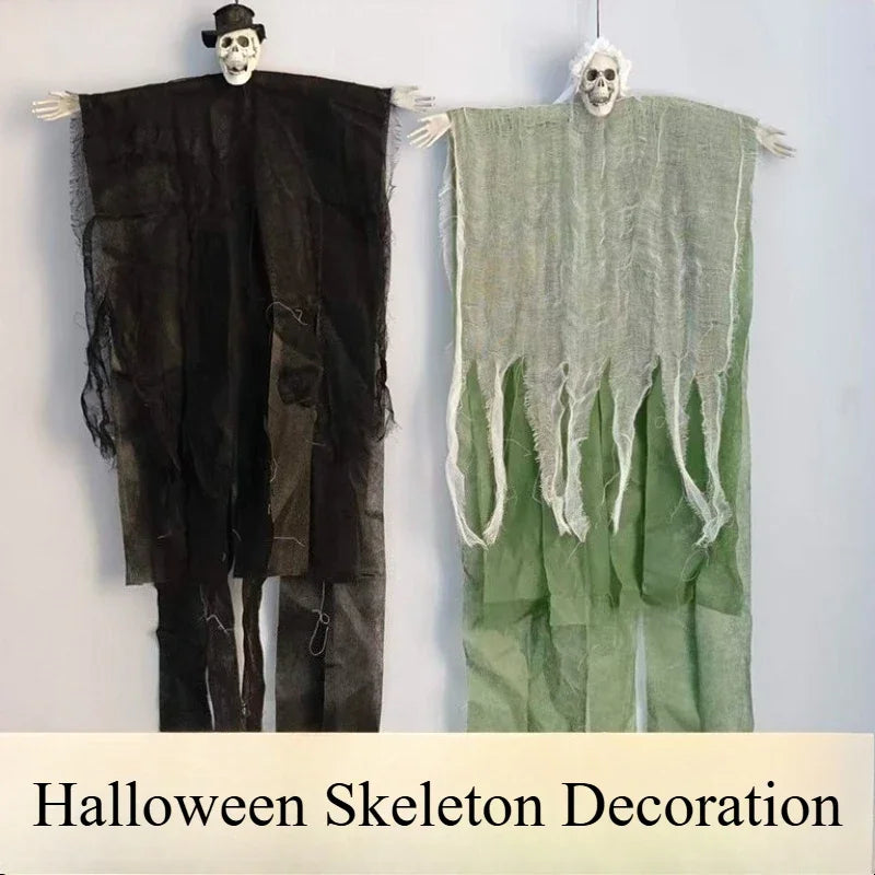 Halloween Spooky Props,Skull Ghost Head&Hanging Ghoul Decor for Haunted House, Bar Scene, Indoor Party Atmosphere Creepy Decor