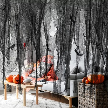 Halloween Gauze Decoration Haunted House Atmosphere Decor Accessories Scary Gauze Home Garden DIY Decoration Suplies Propshallow