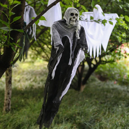Halloween Skeleton Hanging Decoration Ghosts Skull Gauze Fabric Halloween Decor Outdoor Haunted House Yard Scary Party Supplies