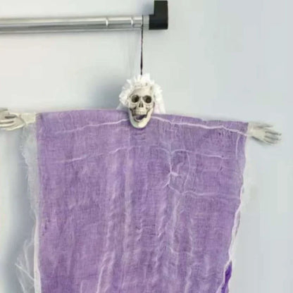 Halloween Spooky Props,Skull Ghost Head&Hanging Ghoul Decor for Haunted House, Bar Scene, Indoor Party Atmosphere Creepy Decor