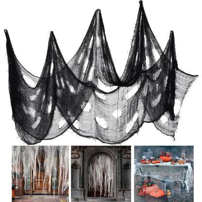Halloween Gauze Decoration Haunted House Atmosphere Decor Accessories Scary Gauze Home Garden DIY Decoration Suplies Propshallow