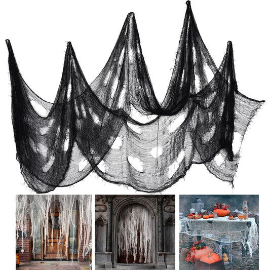 Halloween Gauze Decoration Haunted House Atmosphere Decor Accessories Scary Gauze Home Garden DIY Decoration Suplies Propshallow