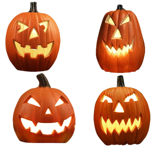 Halloween Decor Pumpkin Light Pumpkin Decor Indoor and Outdoor Vintage Style Hollow Lighted Pumpkin Scene Layout Home Decoration