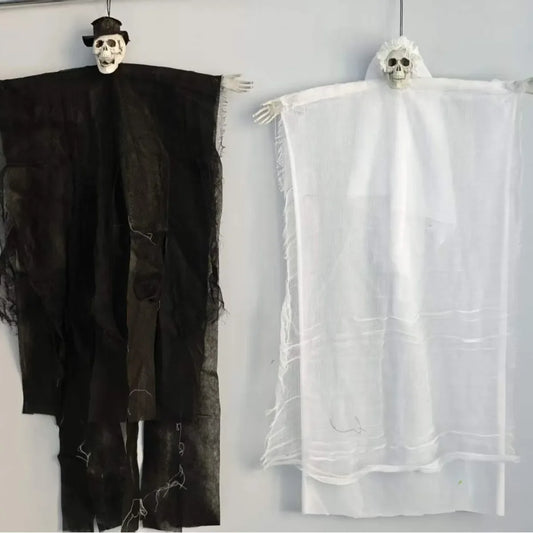 Halloween Spooky Props,Skull Ghost Head&Hanging Ghoul Decor for Haunted House, Bar Scene, Indoor Party Atmosphere Creepy Decor