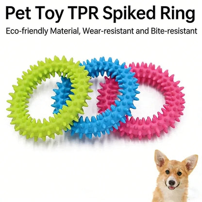 Bone Shape Soft Rubber Pet Chew Toy Bite Resistant Teeth Grinding Molar Cleaning Interactive Training Chewing Toys For Dogs
