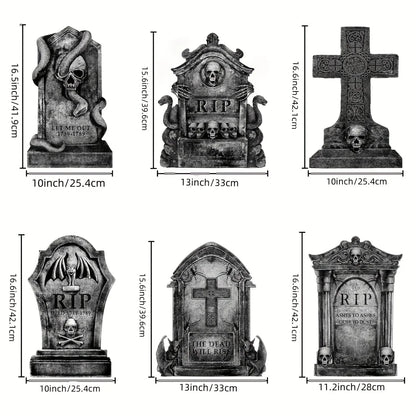 Halloween Decorations Outdoor Graveyard Tombstones Tombstones Halloween Decor Yard Signs with Stakes Realistic Scary Skeleton